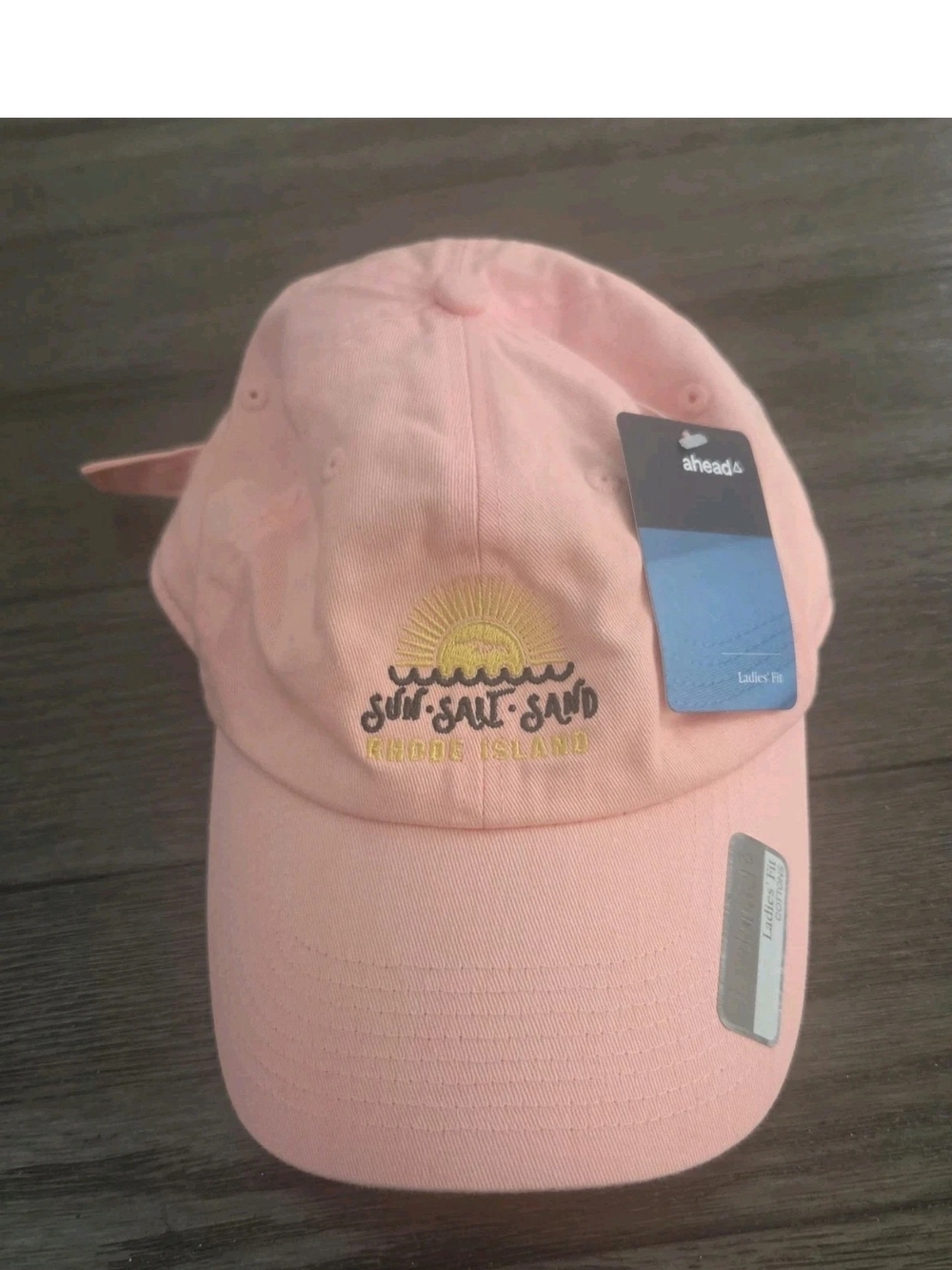 Ahead Sun Salt Sand Rhode Island Peach Hat Adjustable Womens New With Tag
